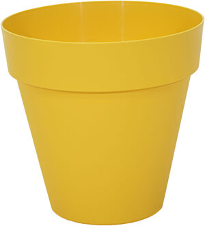 Mega Collections Plantenpot / bloempot - kunststof - geel - binnen/buiten - D20 x H17 cm