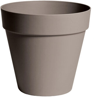 Mega Collections Plantenpot/bloempot - kunststof - taupe bruin - D20 x H17 cm - Plantenpotten