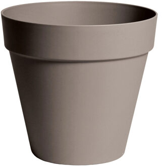 Mega Collections Plantenpot/bloempot - kunststof - taupe bruin - D26 x H22 cm - Plantenpotten