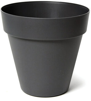 Mega Collections Plantenpot/bloempot - kunststof - zwart - D39 x H35 cm - Plantenpotten