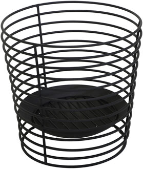 Mega Collections Vuur emmer/vuurkorf Firebasket Spiral - zwart - ijzer - D38 x H40 cm - rond