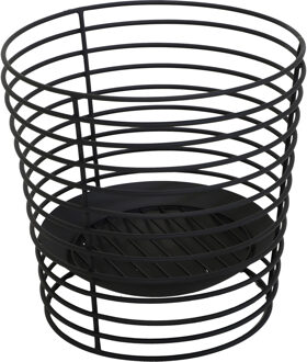 Mega Collections Vuur emmer/vuurkorf Firebasket Spiral - zwart - ijzer - D48 x H46 cm - rond