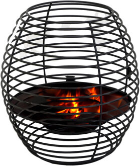 Mega Collections Vuur emmer/vuurkorf Firebasket Spiral - zwart - ijzer - D50 x H50 cm - rond