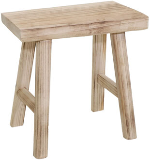 Mega Collections Zit krukje - bijzet stoeltje - Decowood - voor kinderen - 40 x 22 x 26 cm - rechthoek