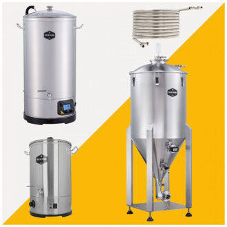 Mega Deal: Brew Monk B70 wifi & C80 conisch gistingsvat & Counterflow chiller & spoelwaterverwarmer