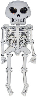Mega Folieballon Skeleton Halloween (158cm) Wit - Transparant