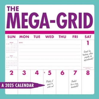 Mega Grid Sunday Start Square Wall Calendar 2025 - Calendars, Carousel