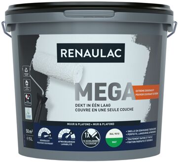 Méga Muurverf - Mat - Ral9010 - 5l