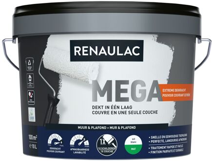 Méga Muurverf - Mat - Wit - 10l