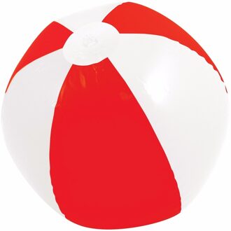 Mega opblaasbare strandbal - Dia 150 cm - rood/wit - plastic Multi