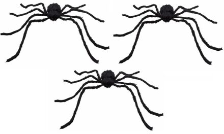 Mega spin XL - 3x - zwart - kunststof - 125 x 75 cm - Halloween decoratie