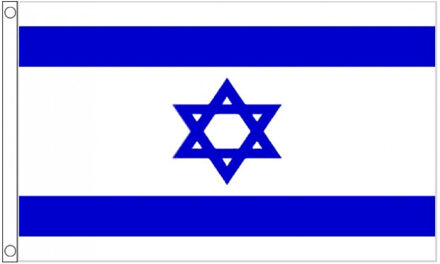 Mega vlag Israel - 150 x 240 cm - polyester - Landen/vlaggen decoratie Blauw