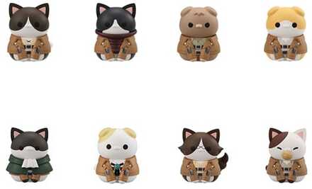 Megahouse Attack on Titan Mega Cat Project Trading Figure 8-Pack Attack on Tinyan Gathering Scout Regiment danyan! 3 cm