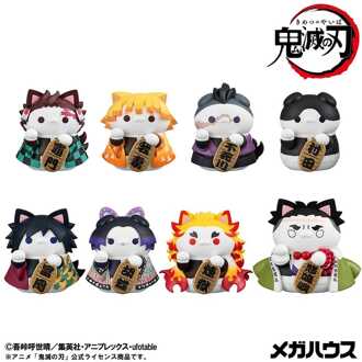 Megahouse Demon Slayer: Kimetsu no Yaiba Mega Cat Project Trading Figures 8-Pack Fortune Cats Ver. 01 7 cm Blind Box (with gift)