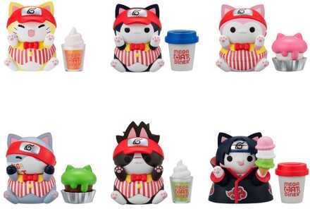 Megahouse Naruto Shippuden Mega Cat Project Nyaruto! Trading Figures Mega Cat Diner 3 cm Assortment (6)
