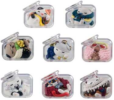 Megahouse One Piece Mega Cat Project Mini Figures Good Night NyanPieceNyan! Ver. Luffy with rivals 6 cm Blind Box Assortment (8)