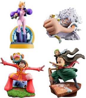 Megahouse One Piece Petitrama PVC Mini Statue Logbox Re Birth Egghead Set 9 cm