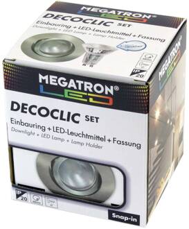 Megatron LED inbouwspot Decoclic set GU10 4,5W LED, ijzer geborsteld ijzer
