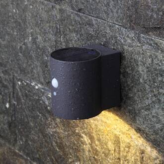 Megatron Loky LED-zonne-wandlamp, sensor, rond antraciet