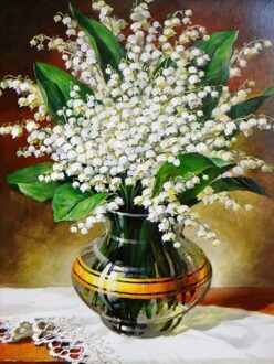 Meian Bloem Diamond Schilderijen Ronde Kralen Lelie Van De Vallei Foto 'S Van Steentjes Bloemen Borduurwerk Handwerk Kits 30* 40cm