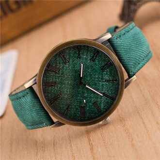Meibo Quartz Heren Casual Horloges Lederen Band Houten Kleur Polshorloge Heren Dames Horloge groen