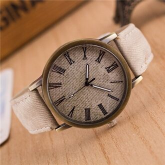 Meibo Quartz Heren Casual Horloges Lederen Band Houten Kleur Polshorloge Heren Dames Horloge wit