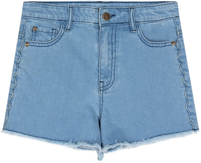 Meiden korte jeans fancy seam light blue Blauw - 140
