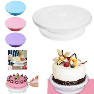 Meijuner Draaitafel Taart Plaat Anti-Slip Ronde Cake Diy Gereedschap Pan Decoreren Gadgets Tafel Stand Roterende Cake Bakken Keuk p6Z6 Beige