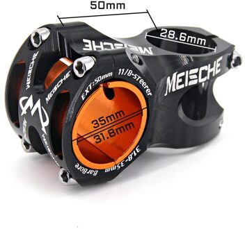 Meische Ultralight 0 Graden Stijgen Dh Am Enduro Mtb Stem 50Mm Cnc 35Mm 31.8Mm Stuur Fiets 28.6Mm Mountain Korte Stengels 31.8x50mm zwart