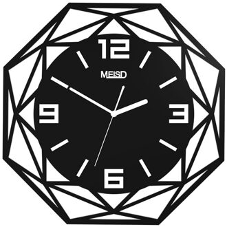Meisd Creatieve Geometrische Stille Grote Acryl 3D Wandklokken Digitale Moderne Stijl Zwart Quartz Opknoping Horloge Met Muurstickers