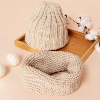 Meisje Beanie Warme Gebreide Muts En Sjaal Set Kinderen Winter Haak Hoeden Caps Voor Jongens Kids TD327 champagne