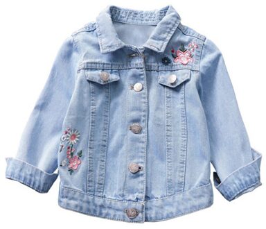 Meisje denim jasje Bloem borduren mode kinderen Lente Herfst jas kinderen jas baby jas meisje baby jas 2T