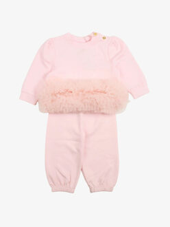 Meisjes baby joggingpak deonne tulle trim Roze - 80/86
