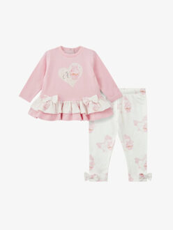 Meisjes baby set legging jade pink fairy Roze - 74