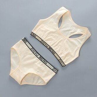 Meisjes Beha Set Zonder Stalen Ring En Insert Dubbele Laag Anti Bump Pure Katoen Absorberende 8-14 Jaar Oud meisjes huid