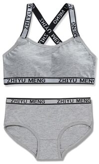 Meisjes Bh Set Meisjes Borstband Schoonheid Terug Driehoek Katoen 12 Junior High School Studenten 16-Jaar-Oude borst Gewikkeld Studenten Grijs