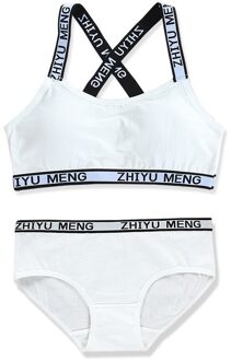 Meisjes Bh Set Meisjes Borstband Schoonheid Terug Driehoek Katoen 12 Junior High School Studenten 16-Jaar-Oude borst Gewikkeld Studenten wit