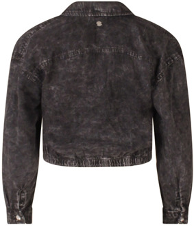 meisjes blouse Black denim - 104-110