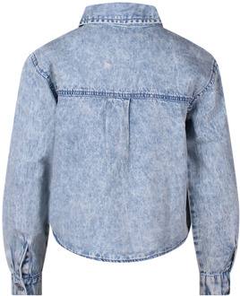 meisjes blouse Bleached denim - 164-170