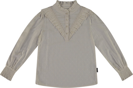Meisjes blouse - Egret - Maat 98/104