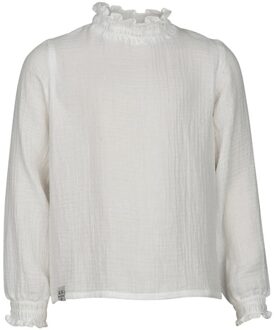 Meisjes blouse - Fieke - Off wit - Maat 122/128
