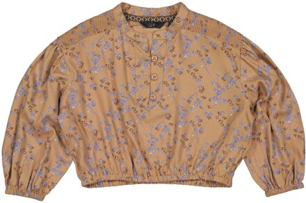 Meisjes blouse - Gest - AOP bloemen blauw - Maat 116