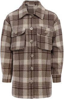 Meisjes blouse oversized - Geruit - Maat 164