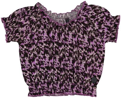 Meisjes blouse - Venice - AOP Lila abstract - Maat 104