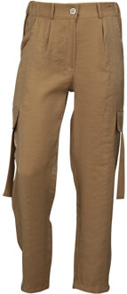 Meisjes broek - Lola - camel - Maat 122/128
