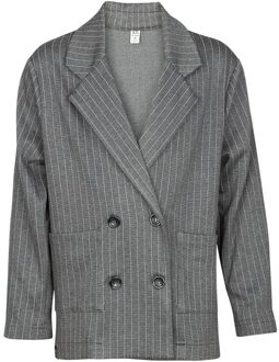 Meisjes colbert - Tina - Antraciet krijtstreep - Maat 146/152