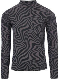 Meisjes coltrui - Zwart swirl - Maat 140