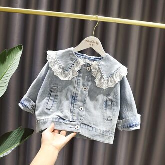 Meisjes Denim Jas Lente Herfst Baby Jas Tops Baby Baby Losse Kant Jas Kids Casual Windjack 6M 9M 3T 5T 7T 120cm