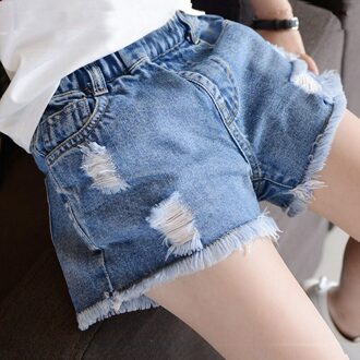 Meisjes Denim Shorts Tiener Meisje Zomer Kant Broek Kinderen Boog Kleding Kinderen Bloemen Borduren Jean Korte Voor Tiener 10T-NO150