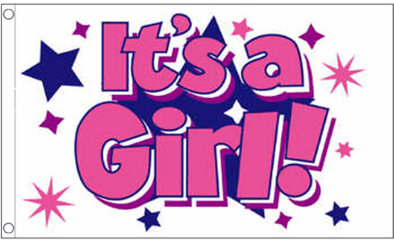 Meisjes geboorte vlag 90 x 150 cm Multi